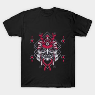 Samurai Ronin Head Illustration T-Shirt